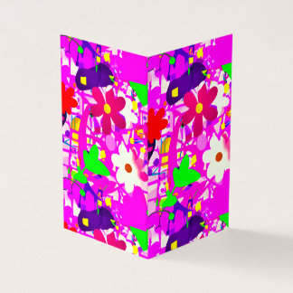 Tarjeta Flores brillantes de arte pop