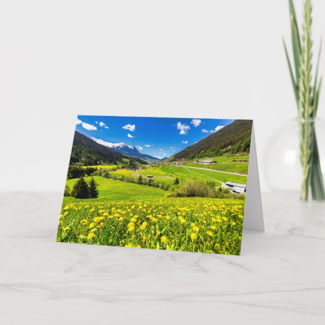 Tarjeta Flores | Cantón Dandelion de Grisons, Suiza (Anverso)