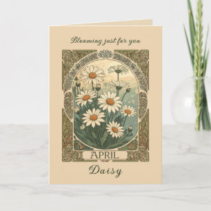 Tarjeta Flores caprichosas de abril Diseño Art Nouveau