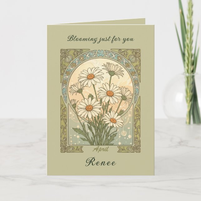 Tarjeta Flores Celestiales de Daisy Abril (Anverso)