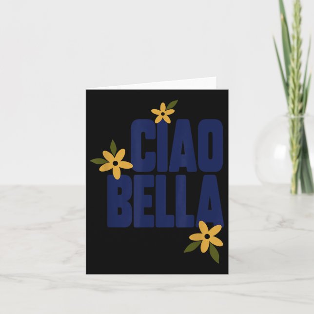 Tarjeta Flores Ciao Bella Gráfico Antiguo Bonito  (Anverso)