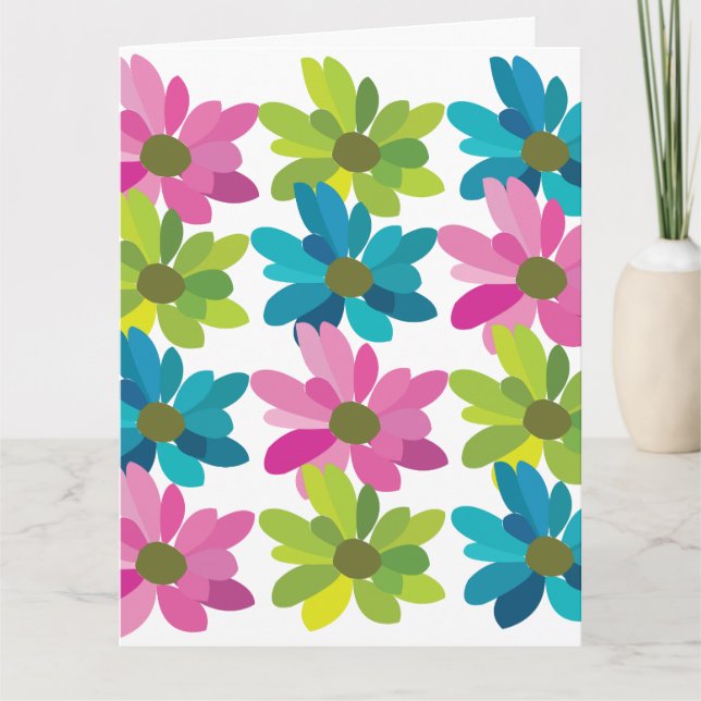 Tarjeta Flores coloridas (Anverso)