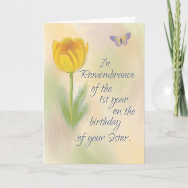 Tarjeta Flores conmemorativas de cumpleaños de hermana de  (Anverso)