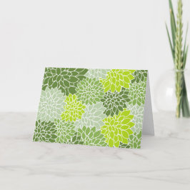 Tarjeta Flores Dahlia, Patrón De Flores, Dahlia Verde