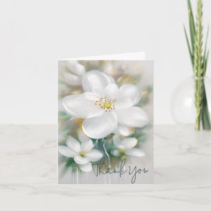 Tarjeta Flores de acuarela blancas personalizables
