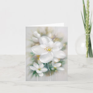 Tarjeta Flores de acuarela blancas personalizables