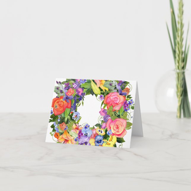 Tarjeta Flores de acuarela Blank Notecard (Anverso)