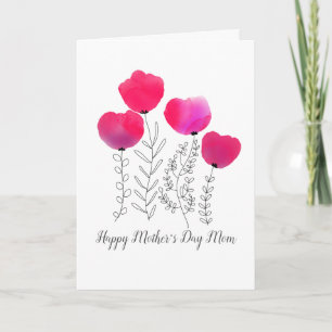 Tarjeta Flores de Acuarela Día de la Madre