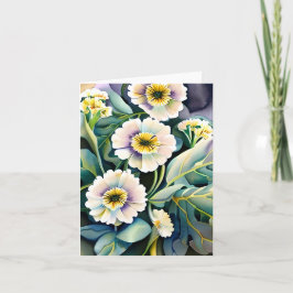 Tarjeta Flores de acuarela moradas y amarillas personaliza