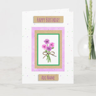 Tarjeta Flores de acuarela personalizadas Feliz cumpleaños