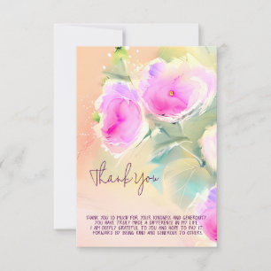 Tarjeta Flores de acuarela rosa suave personalizables