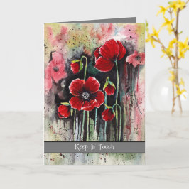 Tarjeta Flores De Adormidera En Acuarela