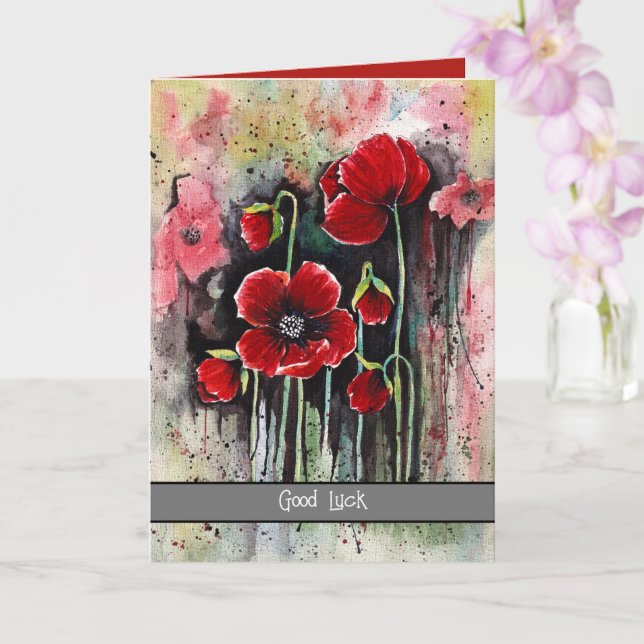 Tarjeta Flores De Adormidera En Acuarela (Orquídea)