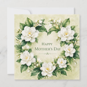 Tarjeta "Flores de Afecto: Gardenia Blanca Día de la Madre