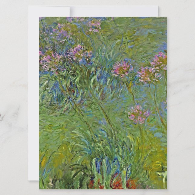 Tarjeta Flores de Agapanthus (por Claude Monet) (Anverso)