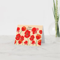 Flores de amapola rojas personalizadas  