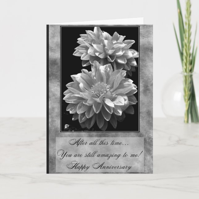 Tarjeta Flores de aniversario asombrosas (Anverso)