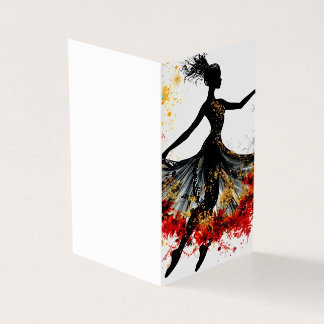 Tarjeta flores de baile chica impulso inspiración primaver (Exterior)