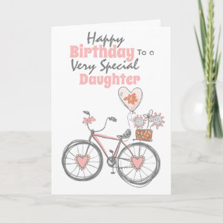 Tarjeta Flores de bicicleta ricas regalos de racimo hija m