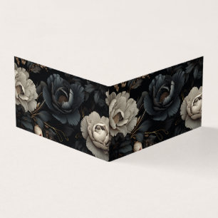 Tarjeta Flores de blanco y negro