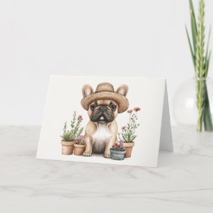 Tarjeta Flores de Bulldog en Francia