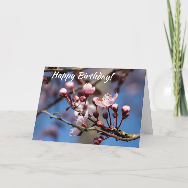 Tarjeta Flores de cerezo de cumpleaños (Anverso)