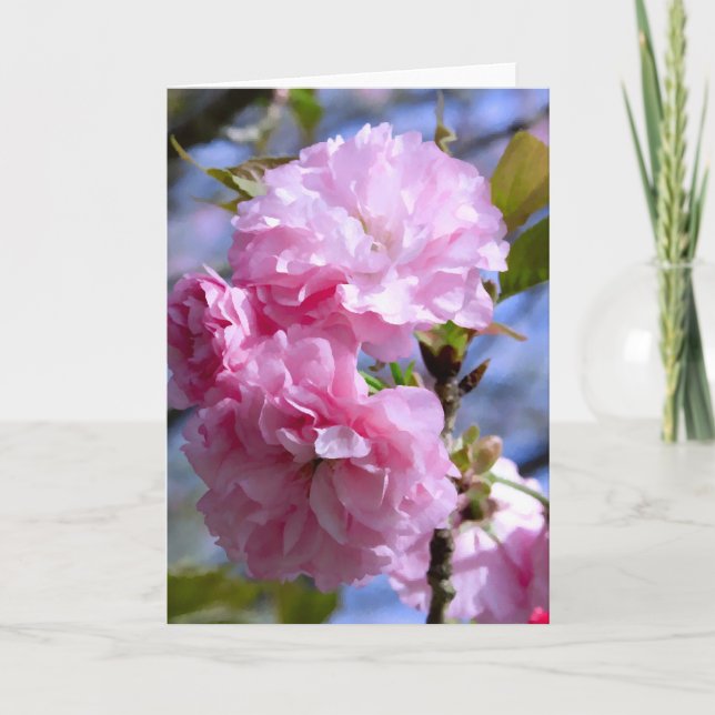 Tarjeta Flores de cerezo dobles (Anverso)