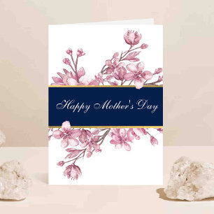 Tarjeta Flores de Cerezo Elegantes Día de la Madre
