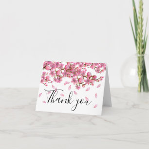 Tarjeta Flores de cerezo rosa gracias