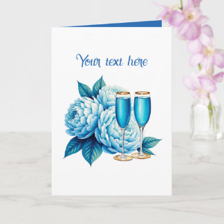 Tarjeta Flores de champán de boda lindas personalizables 