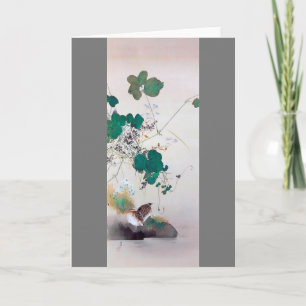 Tarjeta Flores de codorniz y otoño, Watanabe Seitei