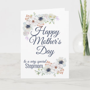 Tarjeta Flores de color de agua: Día de la Madre