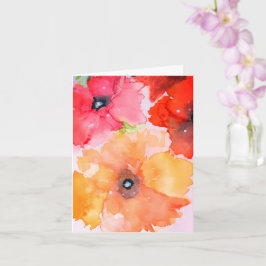 Tarjeta Flores de color rojo y dorado