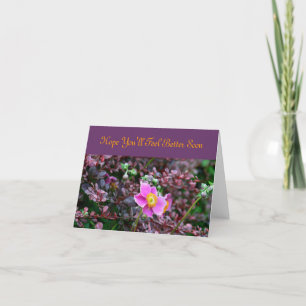 Tarjeta FLORES DE COLOR ROSA DE bonito CON CENTRO ORO/ BIE