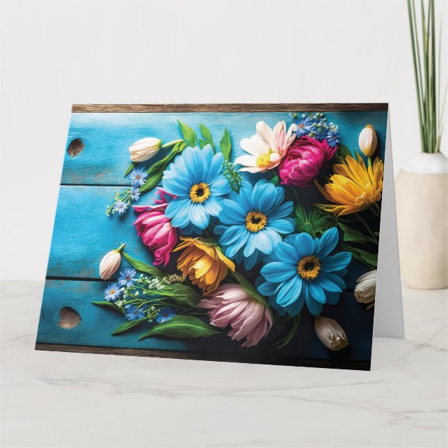 Tarjeta Flores de colores (Anverso)