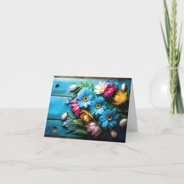 Tarjeta Flores de colores (Anverso)