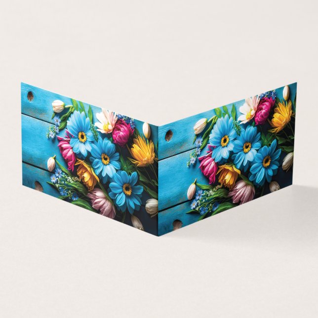 Tarjeta Flores de colores (Exterior)