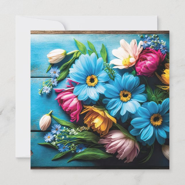 Tarjeta Flores de colores (Anverso)