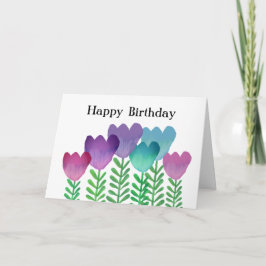 Tarjeta Flores de colores alegres cumpleaños