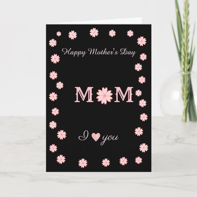 Tarjeta Flores de Corazón para el Día de la Madre (Anverso)