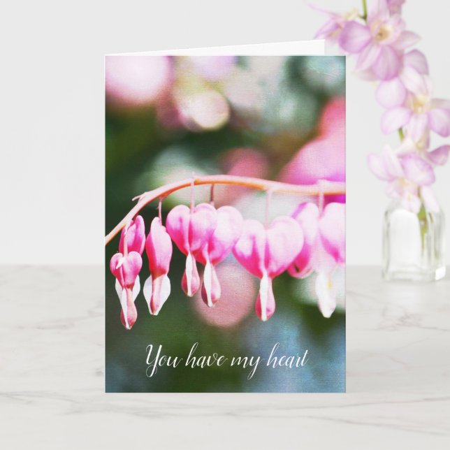 Tarjeta Flores de corazón sangrantes (Orquídea)