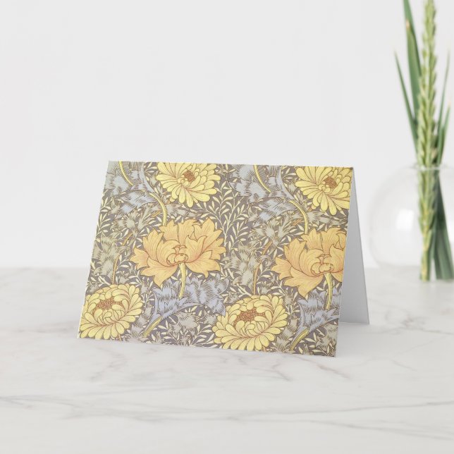 Tarjeta Flores de crisantemo de William Morris (Anverso)