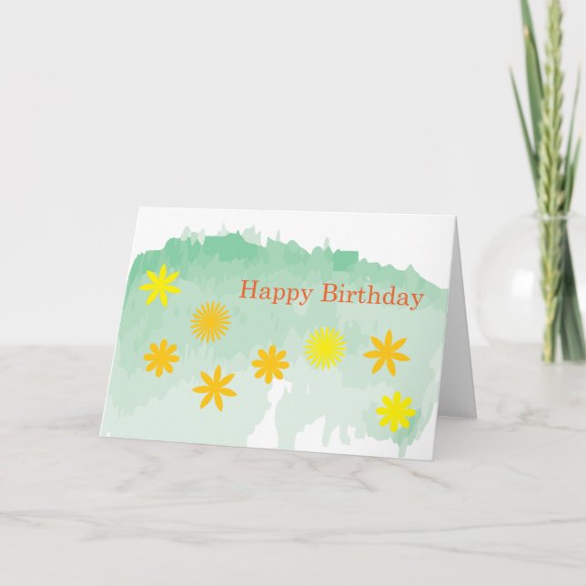 Tarjeta Flores de cumpleaños (Anverso)