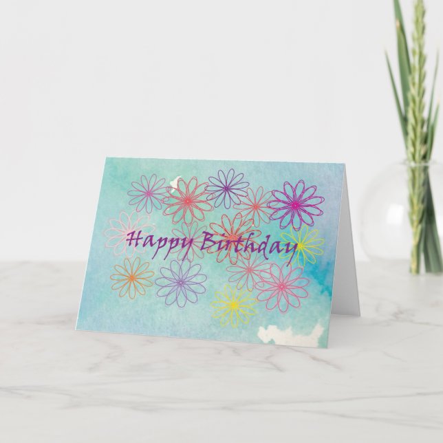 Tarjeta Flores de cumpleaños (Anverso)