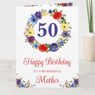 Tarjeta Flores de cumpleaños de verano brillantes acuarela