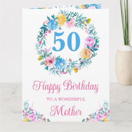 Tarjeta Flores de cumpleaños de verano en pastel acuarela