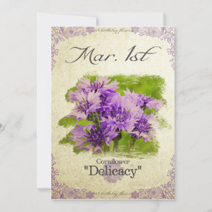 Tarjeta Flores de cumpleaños el 1 de marzo "Aciano"