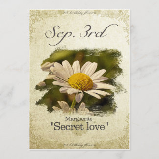 Tarjeta Flores de cumpleaños el 3 de septiembre "marguerit
