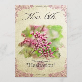 Tarjeta Flores de cumpleaños el 6 de noviembre "Thoroughwo