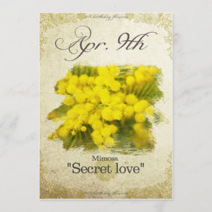 Tarjeta Flores de cumpleaños el 9 de abril "Mimosa"